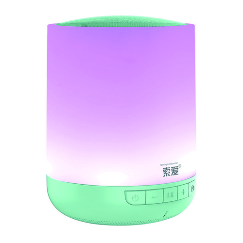 Soaiy s-55 LED dazzle color lamp speaker portable plug-in card speaker low tone gun 4.0 macaron green ​​​​​​​